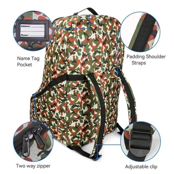 NEW- CS STORE Padded Car Seat Travel Bag Durable Travel Car Seat Backpack Camo - Picture 5 of 8